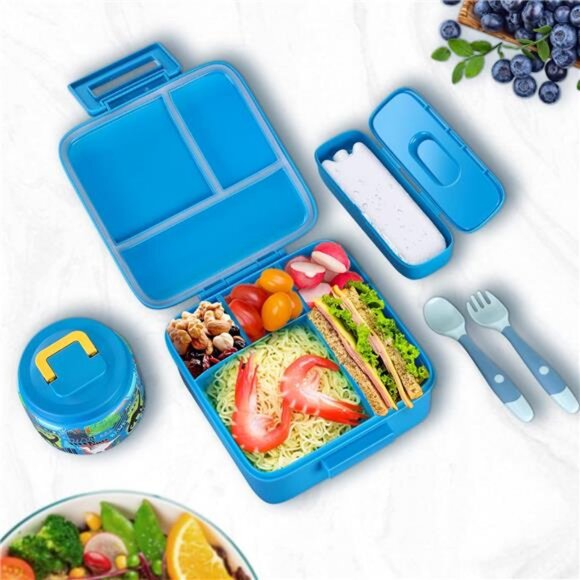 Bento Lunch Box for Kids With 8oz Soup thermo, Leak-proof Lunch Containers - Picture 2 of 8